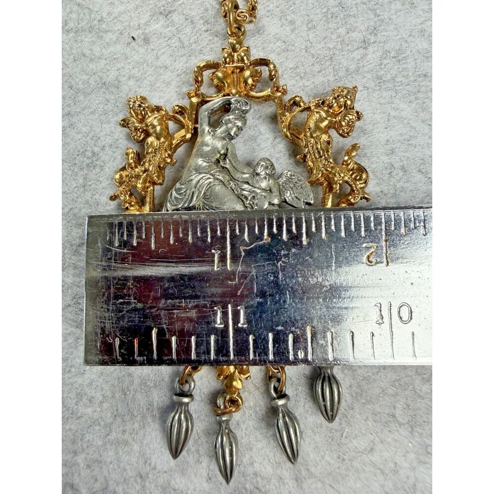 Vintage Signed ART Arthur Pepper Venus Cupid Necklace Renaissance Revival